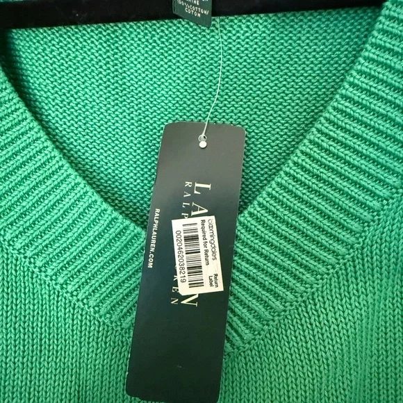 Ralph Lauren Teal V-Neck Women's Sweater - Picture 3 of 3